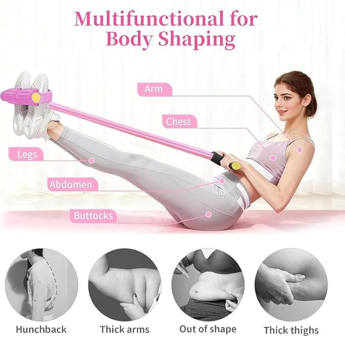 3-in-1 Multifunction Pedal Resistance Band, Elastic Pull Rope Fitness, Full-Body Workout at Home Gym, Exercise Sit-up, Yoga, Abdominal Training