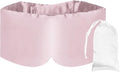 PATIKIL 100% Natural Silk Sleep Mask, Adjustable Soft Eye Mask Cooling Blackout Eye Cover with Storage Bags for Side Sleeping Women Men Travel, Pink