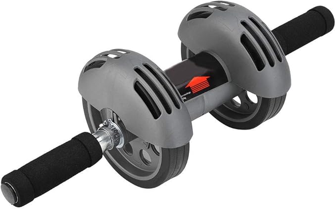 Ab Double Roller Workout System, Abdominal Exercise Roller Wheel with Dual Wheels and Knee Pad, Anti - Slip Foam Handles for Home Gym Core Training