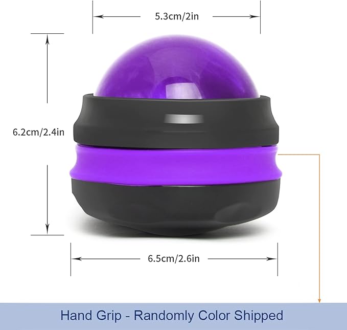 Coolrunner Massage Ball, Manual Roller Massager, Handheld Self Massage Therapy and Relax Full Body Tools for Sore Muscles, Shoulders, Neck, Arms, Legs, Back, Foot, Body (Purple)
