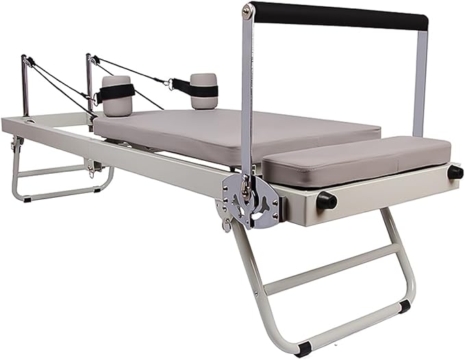 Foldable Pilates Equipment, Portable Pilates Reformer, Folding Home Fitness Workout Machine Supports Up to 300 Lbs Comfortable to Use
