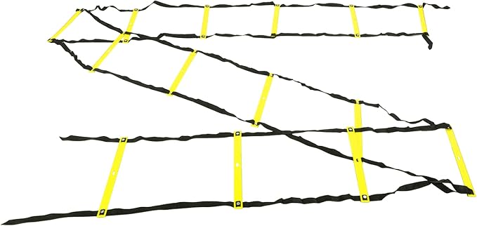 7M 14 Rung Agility Ladder, Fixed Distance PP Material Training Equipment with Angle for Soccer Football Fitness Speed Training