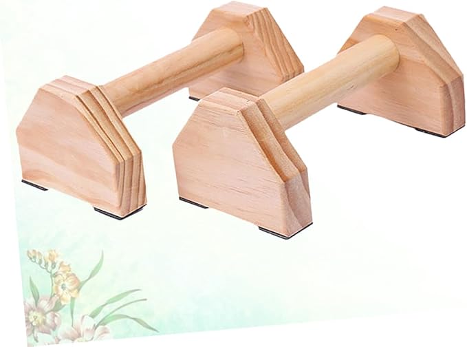 BESTonZON Solid Wood Push-up Bracket Handstand Bars Muscle Training Device, 1 Pair Pushup Frame for Home Fitness Strength Training and Calisthenics