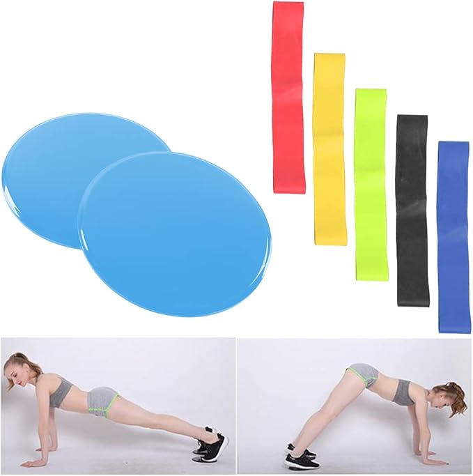 Fitness Sliding Disc, Wireless Core Slider Workout Equipment, Low Impact ABS Sliders for Home Gym and Floor Exercises with Pull Straps for Beginners and Advanced Users