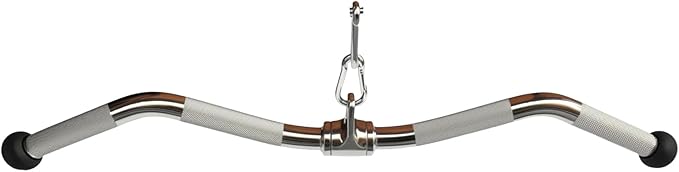 qibylift Barbell Multi-Exerciser Cable Attachment For Cable Machines, Lat Pull Down Bar Cable Machine Attachments, Tricep Press Down Bar, Revolving Straight Curl Pulldown Bar with Rotating & Rubber Handle Grips