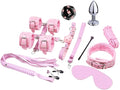 BDSM Sexy ， 12 Piece Pink Leather Quick Drying Pilates Set, Soft and Adjustable, Suitable for Home Fitness and Lifestyle
