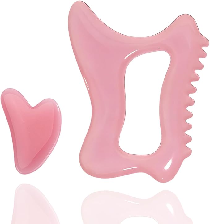Body Gua Sha Tool for Cellulite Remover Muscle Pain Relief, Lymphatic Drainage Massager for Body Shaping, Deep Tissue, Gifts for Women Pink