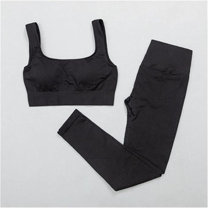 Women Gym Suit Fitness Set Sports Clothing Women Gym Clothing Yoga Clothing Yoga Sets Fitness Suit (Color : Black Bra Set, Size : Medium)