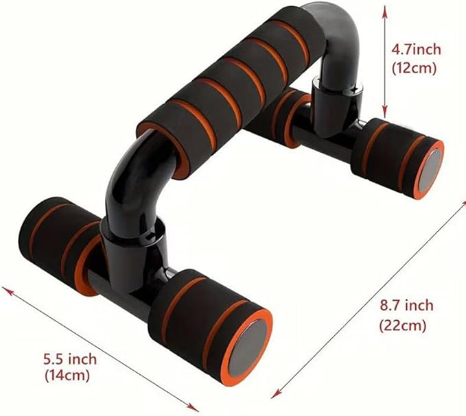 1Pair Push Up Bar Strength Training Non-Slip Sturdy Push-Up Stands Floor Workouts Fitness Calisthenics for Men Women(Black Orange)