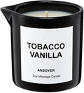 Massage Oil Candle for Men, Ultra Hydrating Body Care with Soybean Oil, Body Oil Candle, 8.1oz, Amazing Gift (Tobacco Vanilla)