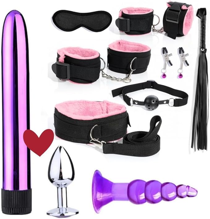 Pilates 7-Piece Fashion Design Nylon Combination Set (Pink), Fun Cosplay Equipment Accessories, Wrist and Hip Yoga Supplies, Couple Gifts