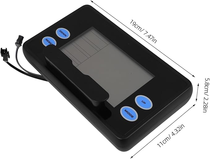 Toyvian Fitness Rowing Machine Monitor with LCD Screen Digital Speedometer and Counter for Home Fitness Rowing Equipment Battery Operated High Visibility Display