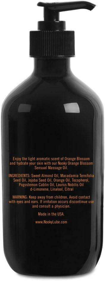 Nooky Orange Blossom Massage Oil. with Jojoba and Essential Oils. for Massaging 16 Ounce.
