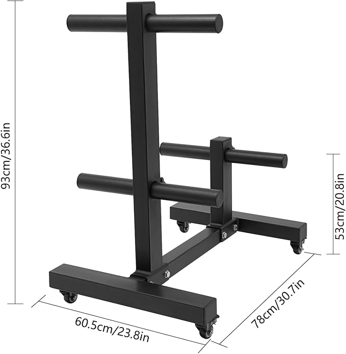 Weight Plate Rack Tree, Weight Plate Storage with Universial Wheels, Plate Rack Tree Holder Vertical Weight Tree Rack, Dumbbell Racks for Homes Hotels Gyms School