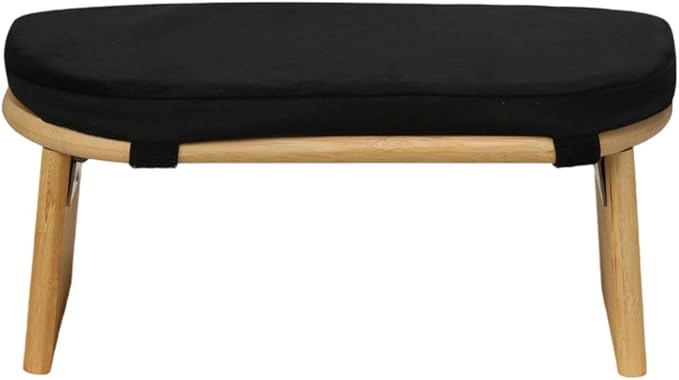 Meditation Bench Prayer Bench Removable Ergonomic Foldable Bamboo Kneeling Stool Stool for Office Bedroom Tea Ceremony(Black)