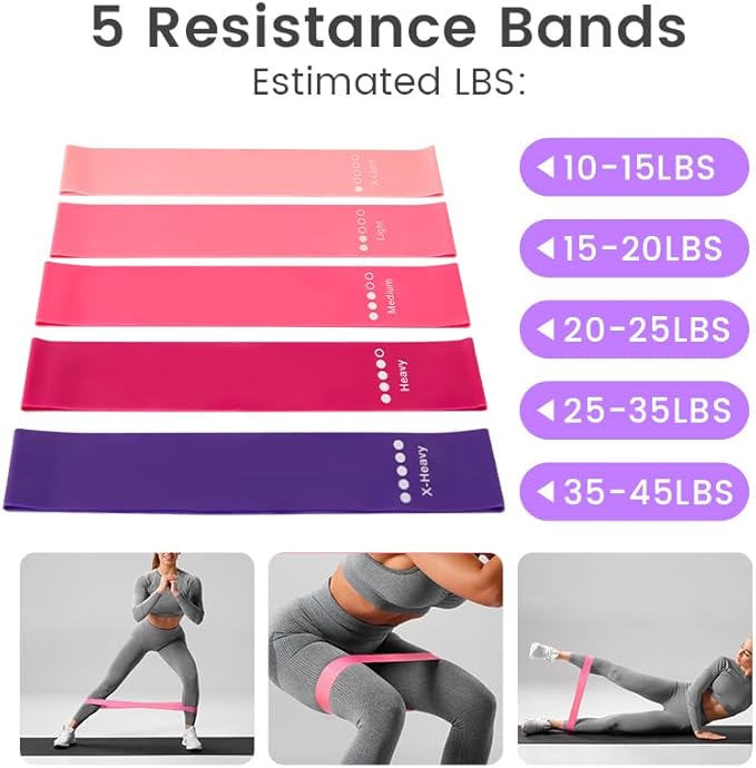 Complete Home Pilates Essentials Kit for Women - 13-Piece Pink Magic Circle Set with Resistance Bands, Yoga Ball, Stretch Strap & Gym Bag