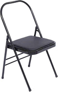 Yoga Chair,Thickened Frame, Comfortable PU Seat Pilates Chair,for Balance Handstand,Flexibility and Strength Training(Black)