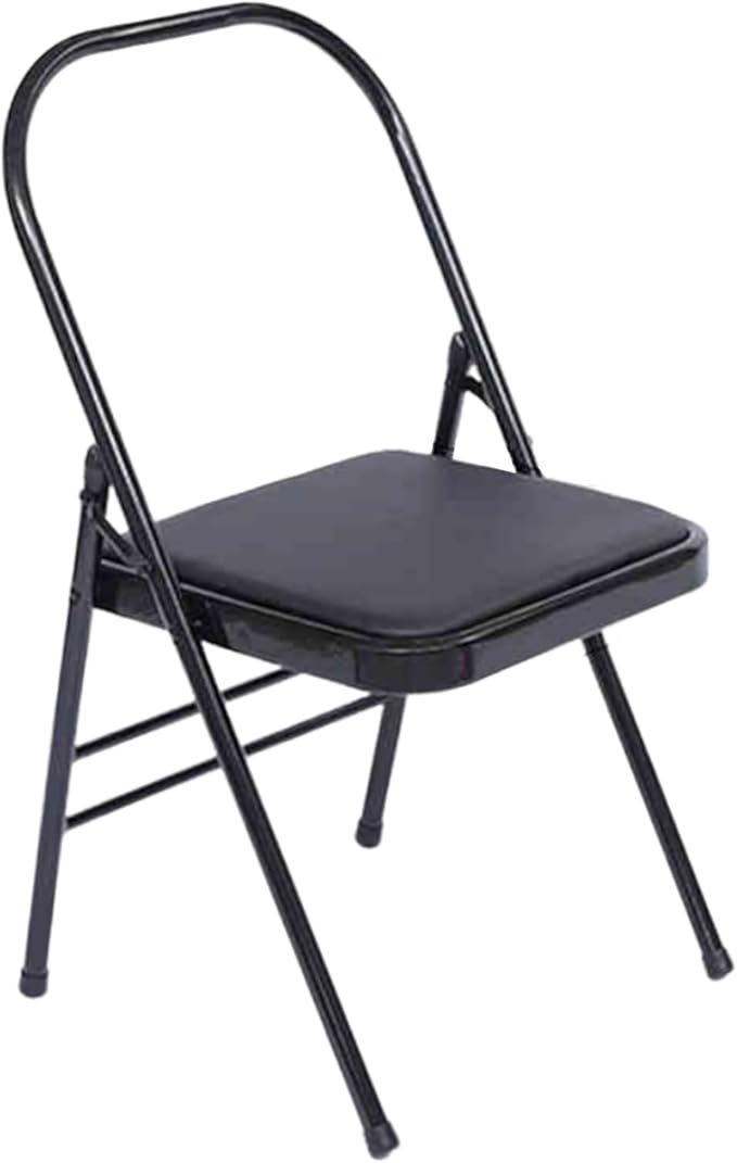 Yoga Chair,Thickened Frame, Comfortable PU Seat Pilates Chair,for Balance Handstand,Flexibility and Strength Training(Black)