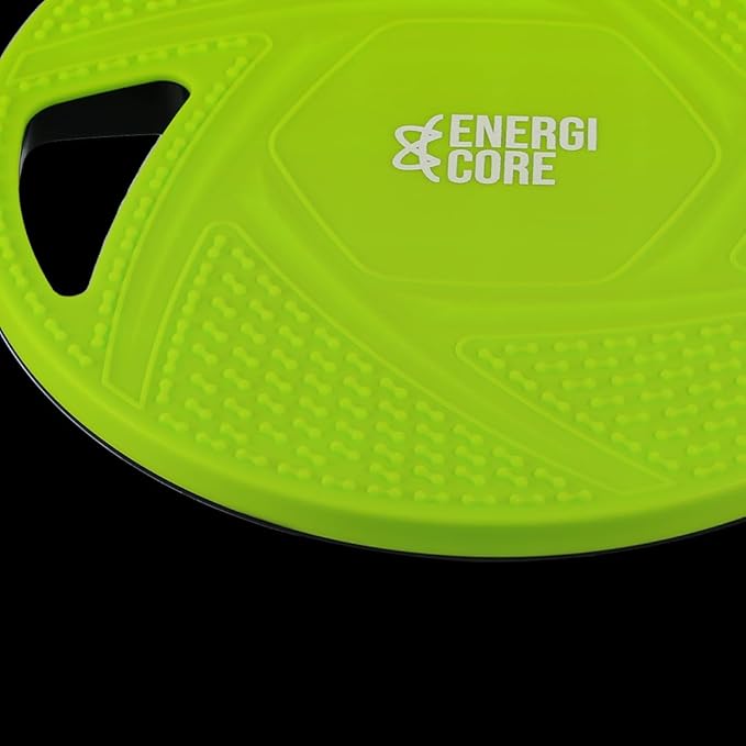 Energi Core Balance Board for Standing Desk and Core Workout - Anti-Slip Surface - Black, Green