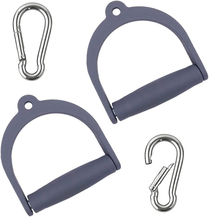 D Handle Pull Down Cable Attachment Set Tricep Grip Pulley Exercise Handles for Home Gym Strength Training Equipment