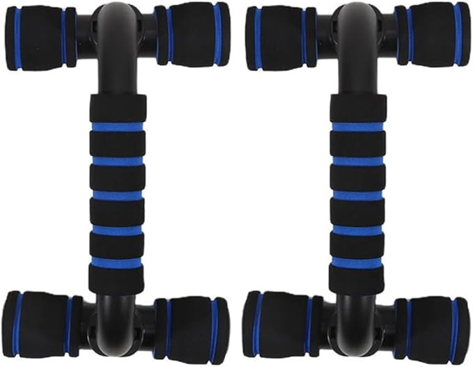 1Pair Push Up Bar Strength Training Non-Slip Sturdy Push-Up Stands Floor Workouts Fitness Calisthenics for Men Women(Black-Blue)
