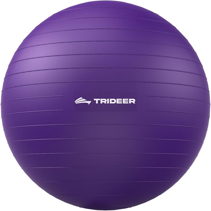 Trideer Exercise Ball for Yoga, Pilates & Fitness – Stability Ball Equipment for Home Gym & Office Chair, Core & Balance Training Accessories, Physical Therapy Equipment, Quick Pump Included, 5 Sizes