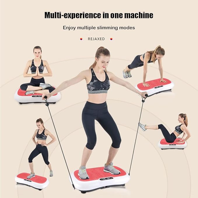 Vibration Plate Exercise Machine Whole Body Vibration Platform Machine with Loop Resistance Bands for Home Fitness Training & Weight Loss