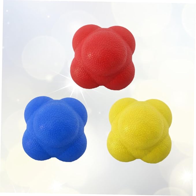 SUPVOX 3pcs Sided Reaction Ball Reflex Training Balls for Fitness Sports Boys and Girls Bounce for Reflexes Agility Hand-Eye Coordination