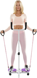 Waist Twisting Machine with Handlebar, 3 Gears Adjustable Ab Twister Machine with 2 Pull Cords, Ab Twist Board for Exercise 330lbs Load Capacity