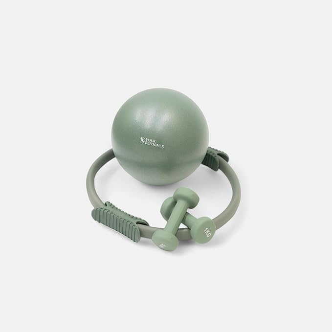Pilates Prop Kit for Home Workouts- Includes Pilates Ring, Pilates Ball and 2.2 lb. Dumbbell Set