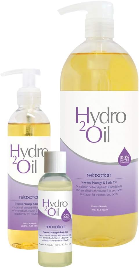 Hydro 2 Oil Relaxation Massage Oil 33.8 fl oz - Water Dispersible Formula with a Strong Lavender Scent for The Ultimate Relaxing Massage