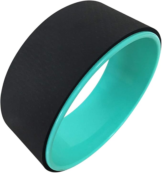 Yoga Wheel Cotton Stretching Strap Set Stability Blocks Pilates Exercise Pack for Beginners (Black)