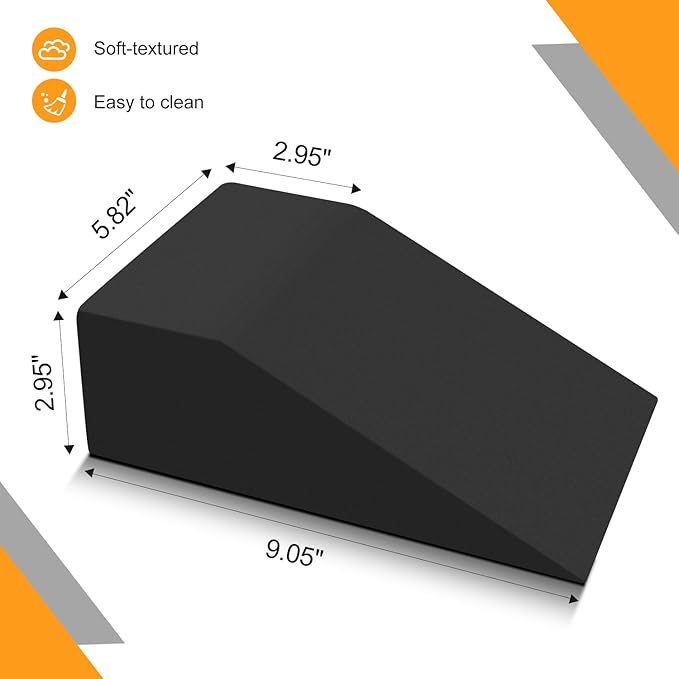 2 Pack Squat Wedge, Supportive Foot Wrist Exercise Wedge for Squat, Yoga, Pushup, Balance, Stretch, Strength, Pilates, Plank, Physical Therapy - EVA Riser Block for Men & Women