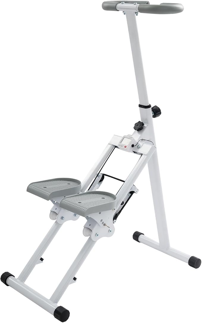 Foldable Stair Stepper Climber with Non-Battery Counter, 1.2mm Carbon Steel Frame, 220LBS Capacity, 3-Level Adjustable Pedals for Home Gym Full Body Workout