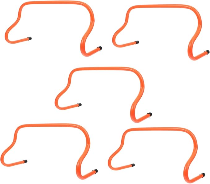 BESPORTBLE 5Pcs Durable Football Agility Hurdles Lightweight High Jumping Training Equipment for Soccer Outdoor Practice Strong Stability Bright Orange Color