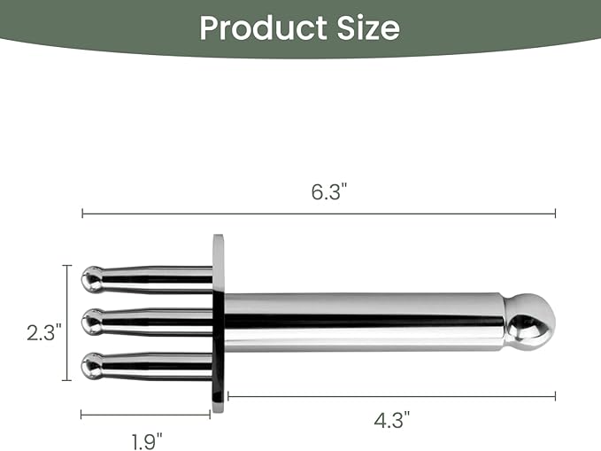 Magnetic Massage Fork - Multi-Functional Meridian Point Magnet Massager Stick for Pain Relief Muscle Relaxation, Stainless Steel, 1 Pcs