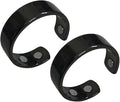 Stainless steel lymphatic magnetic therapy ring, adjustable fatigue relief sleep magnetic finger ring, open magnet unisex ring