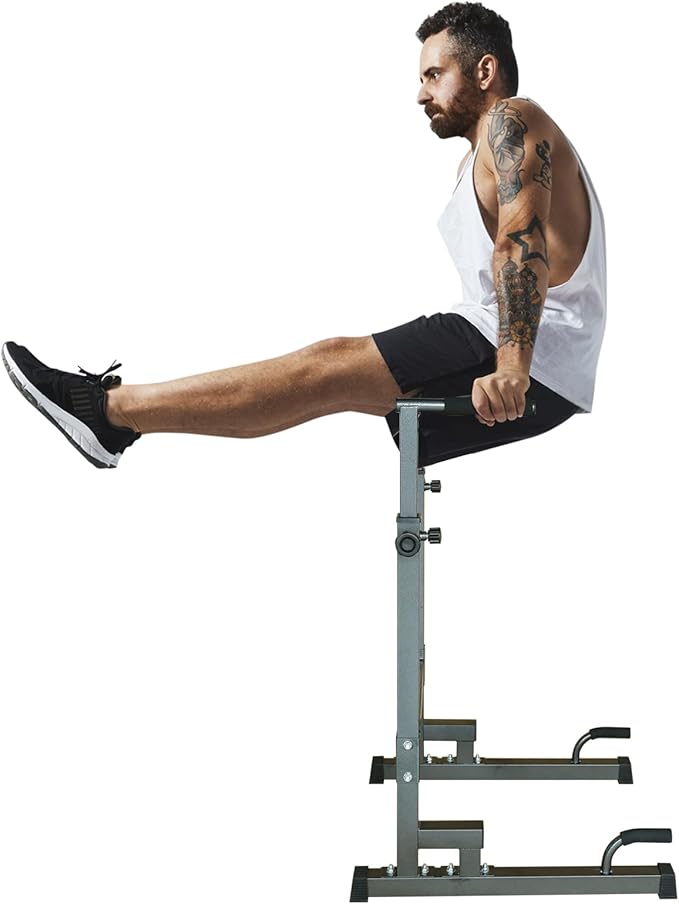 Power Tower Pull Up Bar Station, Free Standing Pull Up Rack Dip Station for Home Gym, Height Adjustable Home Strength Training Fitness Workout Equipment