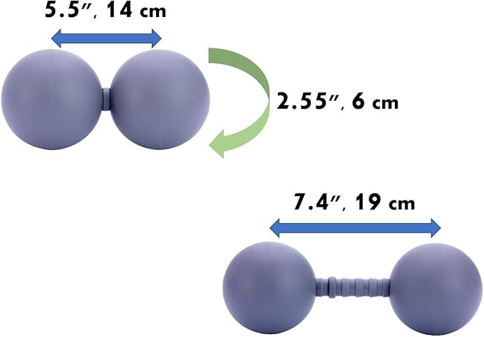 Adjustable Peanut Massage Ball Roller, Double Lacrosse Ball Acupoint Myofascial Release Muscle Knot Relaxer Mobility Trigger Point for Physical Therapy Self Deep Tissue Manual Massager Equipment Tool