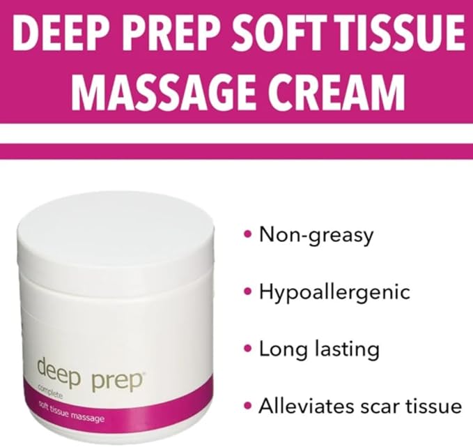 Deep Prep Complete Tissue Massage Cream – Professional 15 oz. Tub for Deep Tissue, Swedish & Sports Massage, Hydrating & Non-Greasy Formula