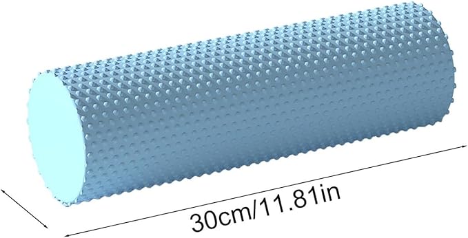 Foam Yoga Column - Solid Massage Roller - Foam Rollers for Muscle Massage for Barre and Fitness - Slimming and Muscle Recovery Tool - for Home, Gym, and Travel (Blue)