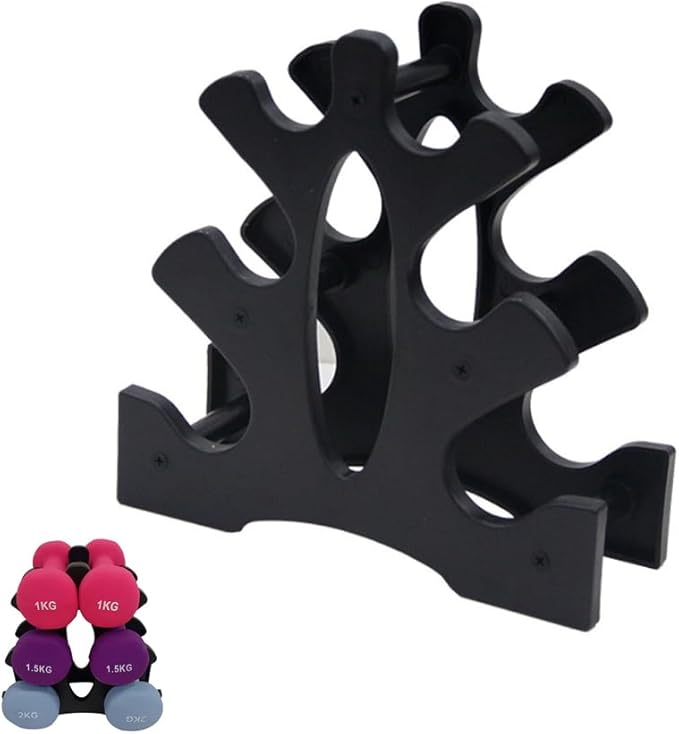 Neoprene Dumbbell Rack Hand Weights Bracket Display Storage Stand Organizer Lightweight Plastic Assemble 6 Position Holder for Hand Weight Dumbbells 1LB-15LBS Gym Fitness