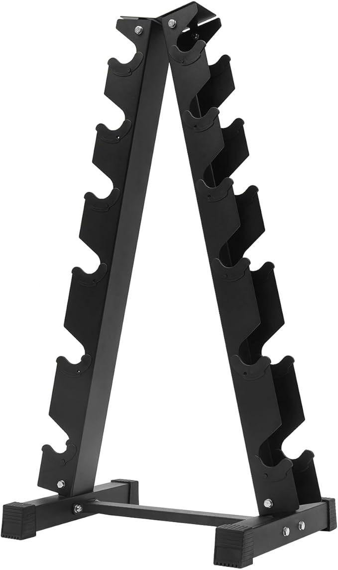 6-Tier Dumbbell Rack Stand Only, 660lbs Load-bearing Weight Rack for Dumbbells, A-Frame Training Dumbbell Holder for Storing Dumbbells in Homes, Hotels (Black)
