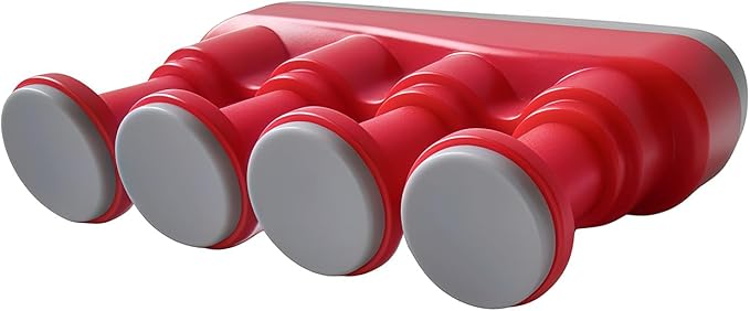 Finger Strengthener, Nalu Hand Grip Trainer Exerciser for Piano, Guitar, Bass, Ukulele Players, Plastic Material, Lightweight and Portable - Improve Finger Flexibility, Strength,1 Pack (Red+Gray)