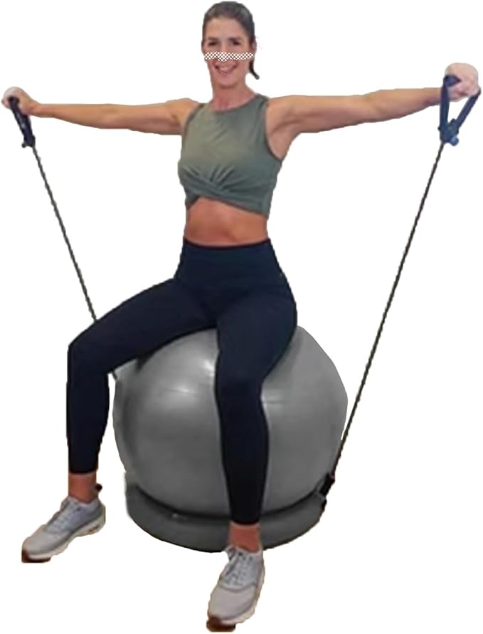 CMYUN Yoga Ball Chair Workout Ball Chair for Yoga/Fitness, Stability Ball Chair for Office Home Classroom, Pregnancy Ball Seat with Pump, Relieve Back Pain (Size : Diameter 65cm (25 5/8"))