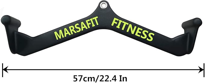 Home Gym Fitness Rowing T-bar V-bar Pulley Cable Machine Attachment, Bicep Curl Tricep LAT pulldown Bar Back Strength Training Handle Grips LAT Pull Down Bar for Seat Row Workout