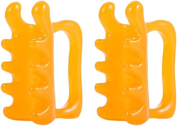 Healifty Handheld Massage Tools 2 Pcs Resin Beeswax Shoulder Back Neck Body Massagers for Daily Tension Relief Promote Blood Circulation and Relaxation
