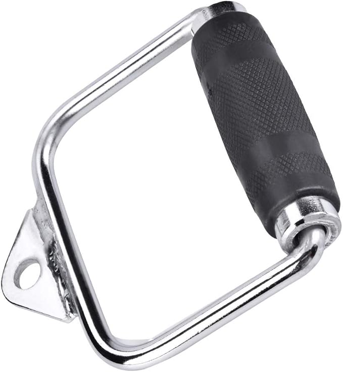 Stirrup Handle Attachment, Comfortable Rubber Grip Steel Cable Exercise Grip for Home Gym Workouts Strength Training Rehabilitation