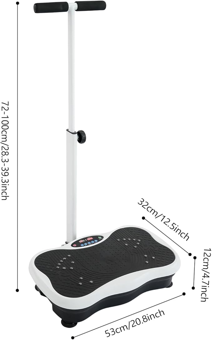Vibration Plate Exercise Machine with Handrails, Full Body Vibration Platform for Women Men, 10 Modes – 120 Speed Levels, LED Display Exercise Equipment for Home