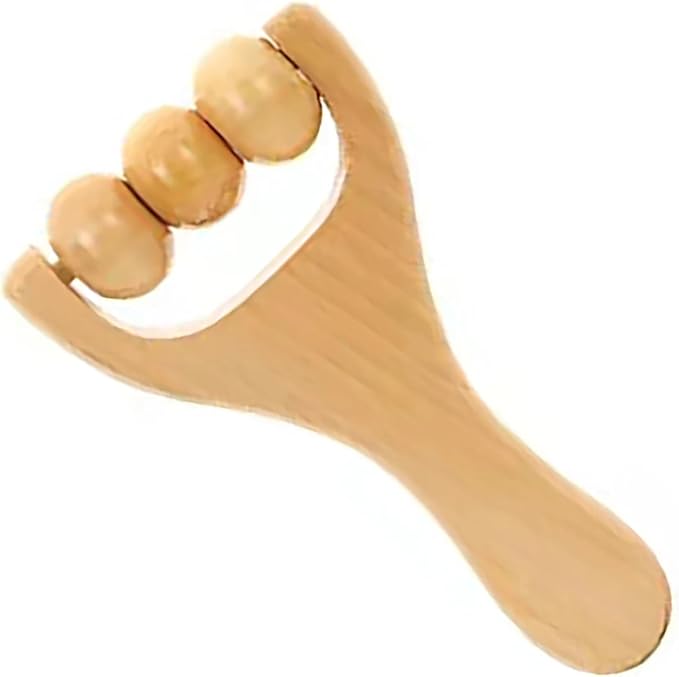 Wooden Massage Roller， Back Roller Massager Tools，Wooden Bead Massage Tool for Leg and arm Tissue Relief